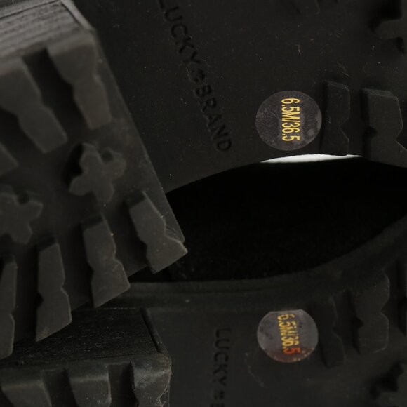 Lucky Brand Womens Harleen Riding Boot Size 6.5 OTK Black Suede Lug Sole Pull On - Picture 10 of 14